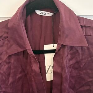Zara Rich Burgundy Shirt with Gold Accent ( dark burgundy/purple)